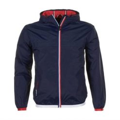 Wodoodporna kurtka Peak Mountain Capik. Niebieskie kurtki męskie Peak Mountain, m, bez wzorów, bez ramiączek, bez kaptura. W wyprzedaży za 250.50 zł.