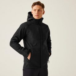 Softshell roboczy męski Repeller. Czarne kurtki softshell męskie Regatta, m, bez wzorów, z softshellu, bez kaptura, trekkingowe. W wyprzedaży za 349.99 zł.
