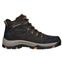 Buty trekkingowe męskie Skechers Relment Daggett. Czarne buty trekkingowe męskie Skechers, bez wzorów, z gumy, sportowe, za kostkę, bez obcasa, bez zapięcia. Za 366.00 zł.