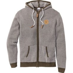 Sweter rozpinany Regular Fit bonprix ciemnooliwkowo-biały. Kardigany męskie marki bonprix. Za 109.99 zł.