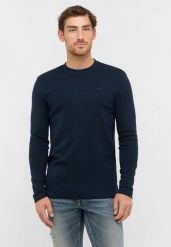 Męski Longsleeve Mustang Style Arlington Dark Sapphire 1016875 4136. Niebieskie koszulki męskie z długim rękawem Mustang, l, bez wzorów, bez kołnierzyka, bez ramiączek. Za 109.99 zł.