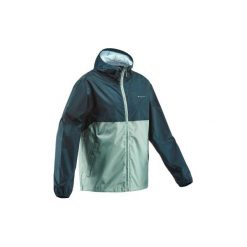 Kurtka przeciwdeszczowa turystyczna NH100 Raincut zip zielona męska. Kurtki męskie marki QUECHUA. Za 59.99 zł.