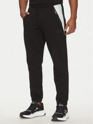 EA7 Emporio Armani Spodnie dresowe 7M000274 AF12451 UC001 Czarny Regular Fit. Czarne spodnie dresowe męskie EA7 Emporio Armani, bez wzorów, z bawełny. Za 269.99 zł.