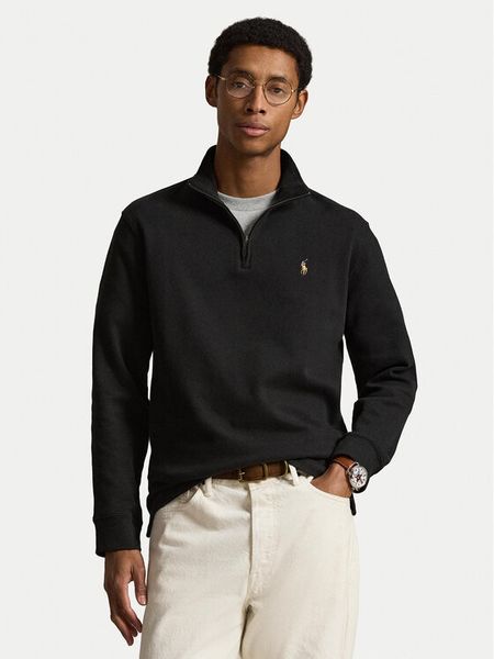 Polo Ralph Lauren Sweter 710P07411002 Czarny Regular Fit. Czarne kardigany męskie Polo Ralph Lauren, bez wzorów, z bawełny, bez kołnierzyka, bez ramiączek. Za 859.99 zł.