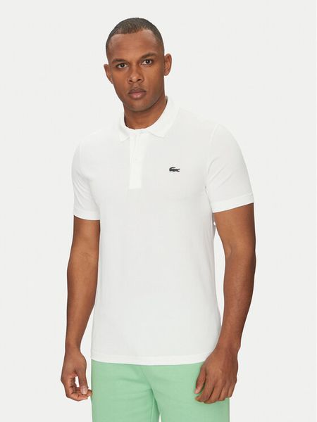 Lacoste Polo DH5522 Biały Regular Fit. Białe koszulki polo męskie Lacoste, m, bez wzorów, z syntetyku, bez kołnierzyka, bez ramiączek. Za 379.49 zł.