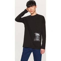 Koszulka z długim rękawem - Czarny. T-shirty męskie marki Reserved. W wyprzedaży za 14.99 zł.