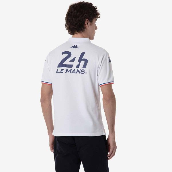 Polo Kappa Andoi 24H Le Mans. Białe koszulki polo męskie Kappa, m, bez wzorów, sportowe, bez kołnierzyka, bez ramiączek. Za 290.00 zł.