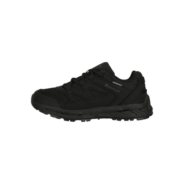 Buty trekkingowe Whistler Benin. Czarne buty trekkingowe męskie Whistler, bez wzorów, bez zapięcia, trekkingowe. W wyprzedaży za 228.50 zł.