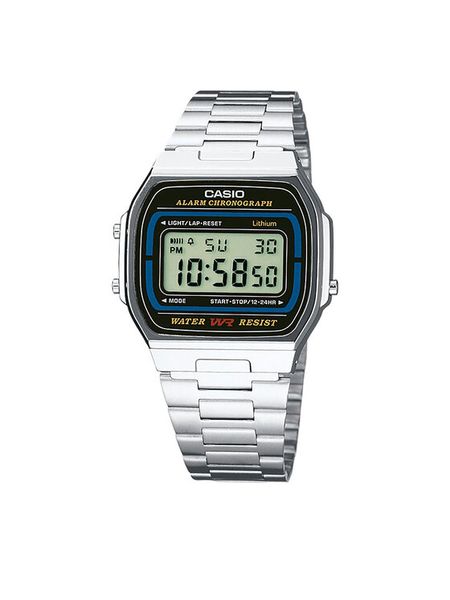 Casio Zegarek Vintage A164WA-1VES Srebrny. Szare, cyfrowe zegarki męskie Casio, srebrne. Za 179.99 zł.