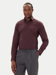 Calvin Klein Koszula Essentials LV019EU037 Bordowy Slim Fit. Czerwone koszule męskie Calvin Klein, m, bez wzorów, z bawełny, bez kołnierzyka, bez ramiączek. Za 259.99 zł.