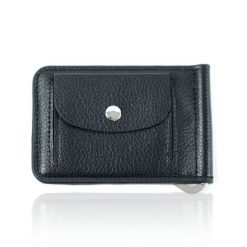 Portfel męski z zapinaną kieszonką SW37 BLACK. Czarne portfele męskie bez wzorów. Za 58.99 zł.