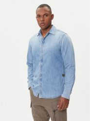 G-Star Raw Koszula jeansowa D27681-D252 Błękitny Slim Fit. Niebieskie koszule męskie G-Star Raw, m, bez wzorów, z bawełny, bez kołnierzyka, bez ramiączek. Za 309.99 zł.