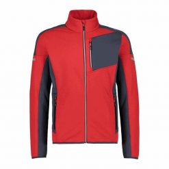 Bluza męska turystyczna CMP 31E0437. Czerwone bluzy nierozpinane męskie CMP, l, bez wzorów, sportowe, bez ramiączek, bez kaptura. W wyprzedaży za 279.99 zł.