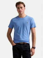 Polo Ralph Lauren T-Shirt 710740727086 Niebieski Slim Fit. Niebieskie koszulki polo męskie Polo Ralph Lauren, m, bez wzorów, z bawełny, bez kołnierzyka, bez ramiączek. Za 329.99 zł.