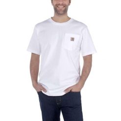 Koszulka sportowa męska T-shirt Carhartt Heavyweight Pocket K87. Białe t-shirty sportowe męskie Carhartt, m, bez wzorów, sportowe, bez ramiączek. Za 100.99 zł.