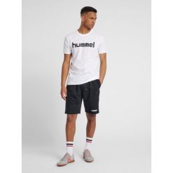Koszulka sportowa z krótkim rękawem męska Hummel Cotton Logo. Białe t-shirty sportowe męskie HUMMEL, m, bez wzorów, sportowe, bez ramiączek. Za 59.00 zł.