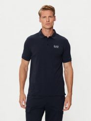 EA7 Emporio Armani Polo 8NPF14 PJVQZ 0562 Granatowy Regular Fit. Niebieskie koszulki polo męskie EA7 Emporio Armani, m, bez wzorów, z bawełny, bez kołnierzyka, bez ramiączek. Za 199.99 zł.