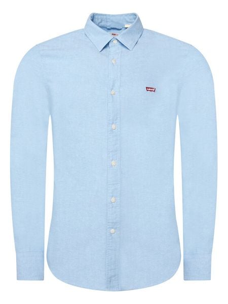 Levi's® Koszula Ls Battery Hm 86625-0005 Błękitny Slim Fit. Niebieskie koszule męskie m, bez wzorów, z bawełny, bez kołnierzyka, bez ramiączek. Za 189.99 zł.