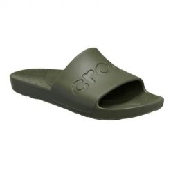 Klapki unisex Crocs Slide. Zielone klapki i japonki męskie Crocs, bez wzorów, z materiału. Za 166.00 zł.