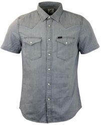 LEE WESTERN SS SHIRT MĘSKA KOSZULA JEANSOWA FADED BLUE L641TCSQ 112115328. Niebieskie koszule męskie Lee, l, bez wzorów, z jeansu, bez kołnierzyka, bez ramiączek. Za 159.99 zł.