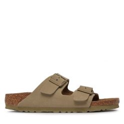Klapki Birkenstock. Brązowe klapki i japonki męskie Birkenstock, bez wzorów. Za 259.99 zł.
