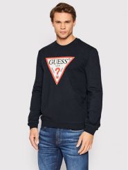 Guess Bluza M2YQ37 K6ZS1 Granatowy Slim Fit. Niebieskie bluzy nierozpinane męskie Guess, m, z aplikacjami, z bawełny, bez ramiączek, bez kaptura. Za 269.99 zł.