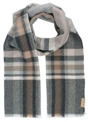 Delikatny Męski Szalik z Wełny Kaszmirowej - V. Fraas - Popiel i Beż, Kratka. Szare szaliki męskie V. Fraas, bez wzorów, z kaszmiru, eleganckie. Za 255.00 zł.