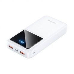 Powerbank, Vention, FHLW0, 20000mAh, Micro-USB, USB-C, 2xUSB-A, 22.5W (biały). Białe powerbanki Vention. Za 99.00 zł.