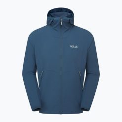 Kurtka softshell męska Rab Borealis Hoody. Niebieskie kurtki męskie RAB, m, bez wzorów, z softshellu, sportowe, bez ramiączek, bez kaptura. Za 419.99 zł.