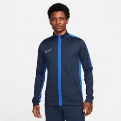 Bluza treningowa męska Nike Academy 23. Niebieskie bluzy nierozpinane męskie Nike, l, bez wzorów, sportowe, bez ramiączek, bez kaptura. Za 199.99 zł.