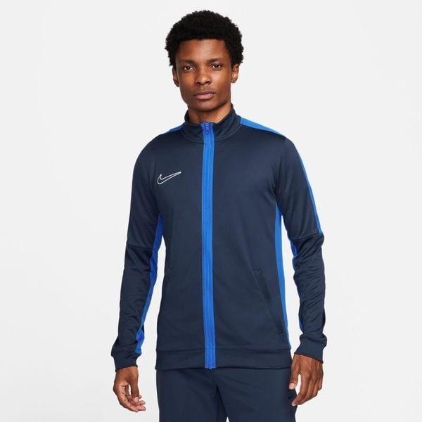 Bluza treningowa męska Nike Academy 23. Niebieskie bluzy nierozpinane męskie Nike, l, bez wzorów, sportowe, bez ramiączek, bez kaptura. Za 199.99 zł.