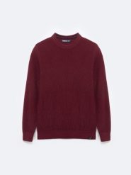 Sweter męski bawełniany bordowy Carlo 604. Czerwone swetry męskie Big Star, bez wzorów, z bawełny, eleganckie, bez kołnierzyka, bez ramiączek. Za 199.99 zł.