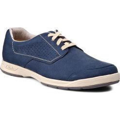 Półbuty CLARKS - Stafford Plan 261087447 Navy Nubuc. Niebieskie codzienne półbuty męskie Clarks, z materiału, klasyczne. W wyprzedaży za 209.00 zł.