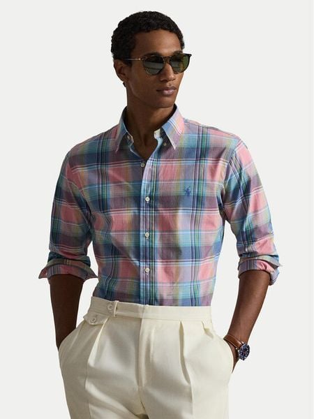 Polo Ralph Lauren Koszula 710P06020006 Różowy Custom Fit. Czerwone koszule męskie Polo Ralph Lauren, m, bez wzorów, z bawełny, bez kołnierzyka, bez ramiączek. Za 699.99 zł.