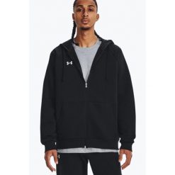 Bluza męska Under Armour Rival Fleece FZ Hoodie. Czarne bluzy nierozpinane męskie Under Armour, m, bez wzorów, sportowe, bez ramiączek, z kapturem. Za 371.71 zł.