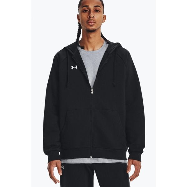 Bluza męska Under Armour Rival Fleece FZ Hoodie. Czarne bluzy nierozpinane męskie Under Armour, m, bez wzorów, z kapturem. Za 190.55 zł.