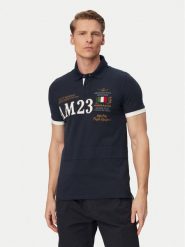 Aeronautica Militare Polo 261PO1916UP00191 Granatowy Regular Fit. Niebieskie koszulki polo męskie Aeronautica Militare, m, bez wzorów, z bawełny, bez kołnierzyka, bez ramiączek. Za 479.99 zł.