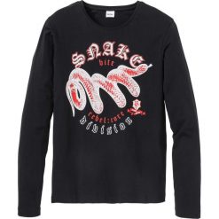 Shirt z długim rękawem Slim Fit bonprix czarny. Koszulki męskie z długim rękawem marki bonprix. Za 16.99 zł.