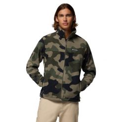 Polar turystyczny męski Steens Mountain Printed Jacket. Zielone bluzy z polaru męskie Columbia, m, bez wzorów, z polaru, sportowe, bez ramiączek, bez kaptura. Za 249.99 zł.