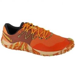 Buty do biegania męskie Merrell Trail Glove 7. Brązowe buty do biegania męskie Merrell, bez wzorów, z gumy, bez zapięcia, do biegania. Za 607.00 zł.