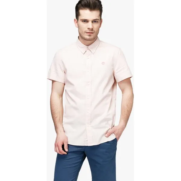Timberland Koszula Ss Milford Oxford Solid , niebieski, rozmiar L. Niebieskie koszule męskie Timberland, l, bez wzorów, z bawełny, bez kołnierzyka, bez ramiączek. W wyprzedaży za 199.99 zł.