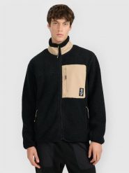 4F Polar sherpa regular ze stójką męski - czarny M. Czarne bluzy z polaru męskie 4f, m, bez wzorów, z materiału, bez ramiączek, bez kaptura. Za 249.99 zł.