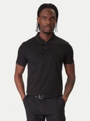 Calvin Klein Polo LV04LC254G Czarny Slim Fit. Czarne koszulki polo męskie Calvin Klein, m, bez wzorów, z bawełny, bez kołnierzyka, bez ramiączek. Za 289.99 zł.