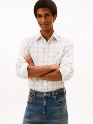 Tommy Jeans Męska koszula casual Mężczyźni Regular Fit Bawełna niebieski w kratkę, M. Niebieskie koszule męskie Tommy Jeans, m, bez wzorów, z bawełny, bez kołnierzyka, bez ramiączek. Za 369.95 zł.