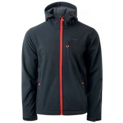 Kurtka męska Softshell Elbrus Iver - czarno-pomarańczowa, Rozmiar L. Brązowe kurtki softshell męskie ELBRUS, l, bez wzorów, z dzianiny, bez kaptura, wspinaczkowe. Za 194.99 zł.