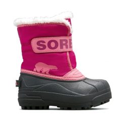 Śniegowce juniorskie Sorel Snow Commander. Czarne buty trekkingowe męskie Sorel, na zimę, bez wzorów, sportowe, bez obcasa, bez zapięcia. Za 209.99 zł.