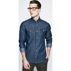Produkt by Jack & Jones - Koszula. Niebieskie koszule męskie PRODUKT by Jack & Jones, l, bez wzorów, z bawełny, bez kołnierzyka, bez ramiączek. Za 129.90 zł.