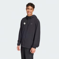 Bluza dresowa Algeria. Czarne bluzy nierozpinane męskie ADIDAS, l, bez wzorów, z dresówki, bez ramiączek, bez kaptura. Za 361.50 zł.
