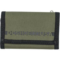 Portfel DC Shoes Ripstop Tri-Fold, Dla obu płci. Zielone portfele męskie DC Shoes, bez wzorów, z poliesteru. Za 190.00 zł.