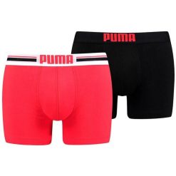 Bokserki treningowe męskie Puma Placed Logo Boxer 2 pack. Czerwone bokserki męskie Puma, m, bez wzorów. Za 106.26 zł.